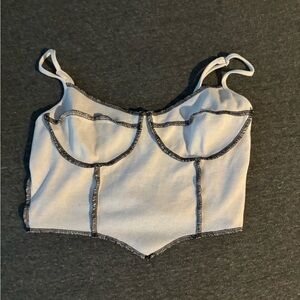 white and black cropped tank